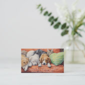 Cute Dogs Pet Sitting Service Business Card (Standing Front)