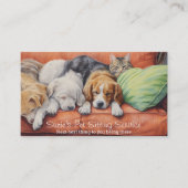 Cute Dogs Pet Sitting Service Business Card (Front)