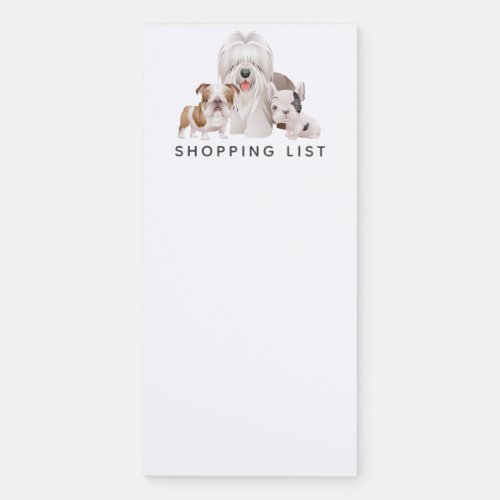 Cute Dogs Pets Shopping List Magnetic Notepad