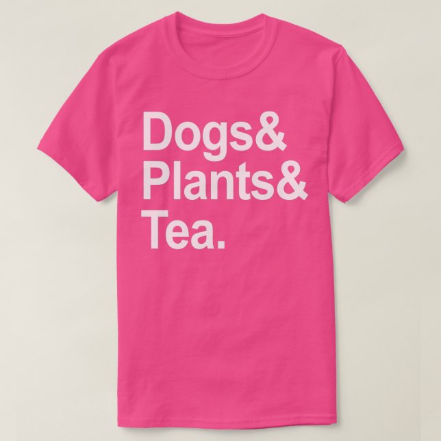 Cute Dogs Plants and Tea 1 T-Shirt (Design Front)