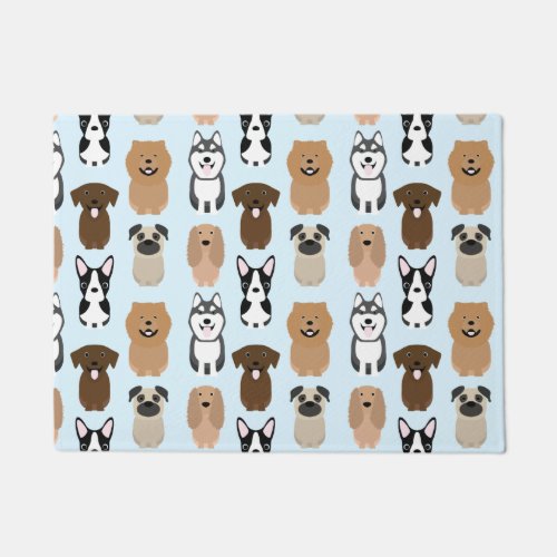 Cute Dogs Pug Boston Lab Chow Husky Spaniel Doormat