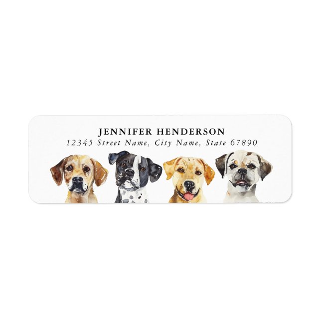 Cute Dogs Return Address Labels (Front)