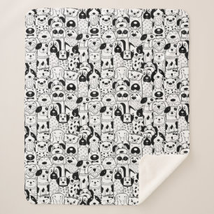 Cute Dogs Sherpa Blanket