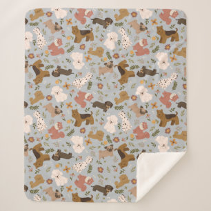 Cute Dogs Sherpa Blanket