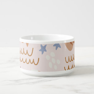 Cute dogs, stars, lines: vintage seamless bowl