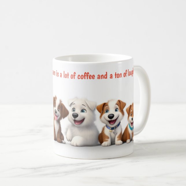 Cute Dogs Teamwork Coffee Mug (Front Right)