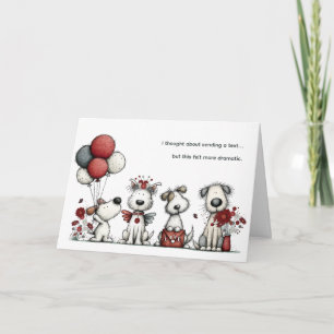 Cute Dogs Thinking Of You Funny Encouragement Card