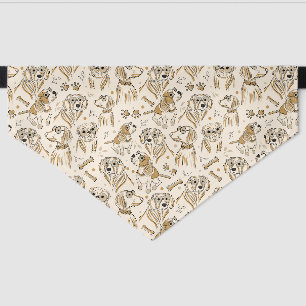 Cute Dogs wearing Glasses Doodle Pet Bandana Collar