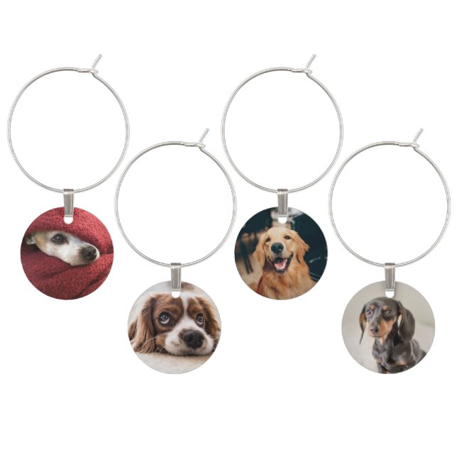 Cute Dogs Wine Charm (Staggered)
