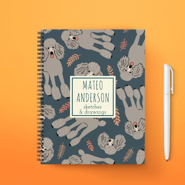 Cute Dogs with Plants Personalized Name Green Notebook (Creator Uploaded)