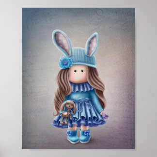 Cute Doll Illustration Poster