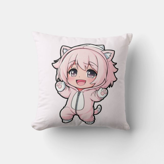 Cute Doll “In the Making” Design – Future Dream Gi Throw Pillow (Front)