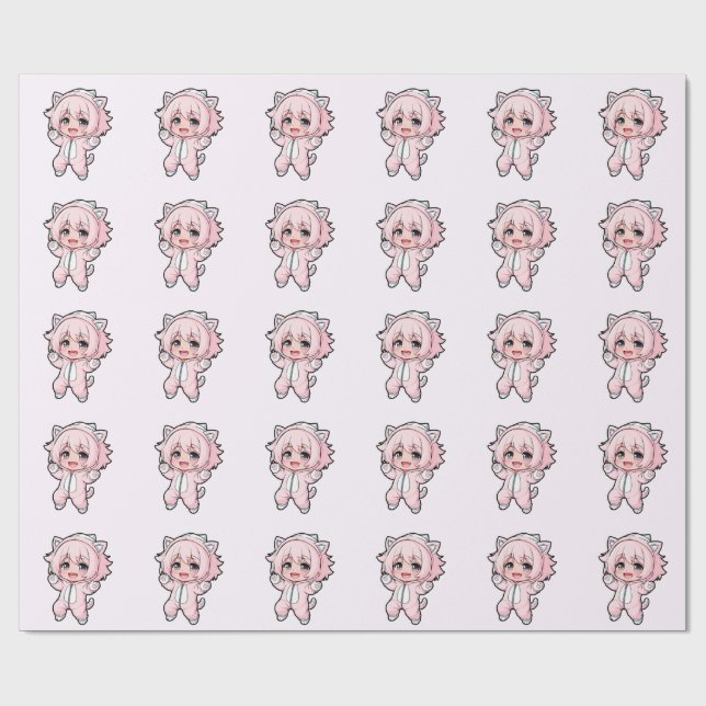 Cute Doll “In the Making” Design – Future Dream Gi Wrapping Paper (Flat)