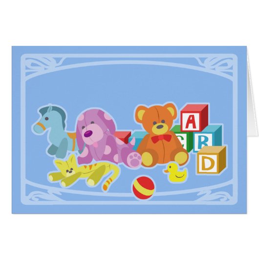 Cute Dolls (Blue) Cards (Front Horizontal)