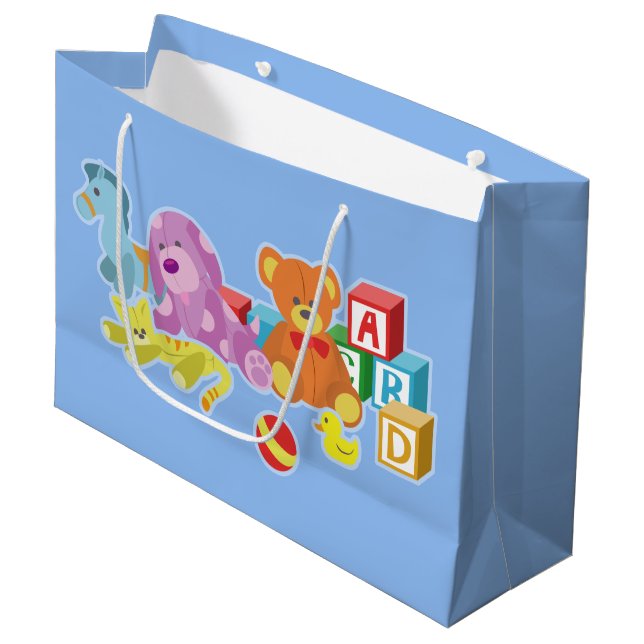 Cute Dolls (Blue) Large Gift Bag (Front Angled)