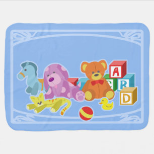 Cute Dolls (Blue) Receiving Blanket