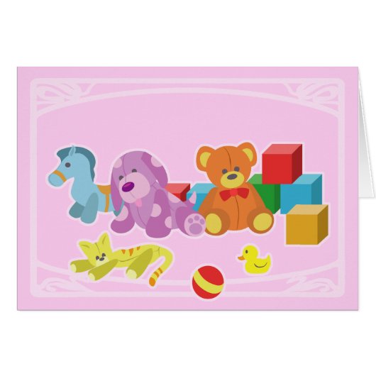 Cute Dolls (Pink) Cards (Front Horizontal)