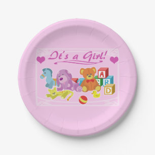 Cute Dolls (Pink) Paper Plates