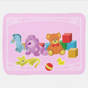 Cute Dolls (Pink) Swaddle Blanket