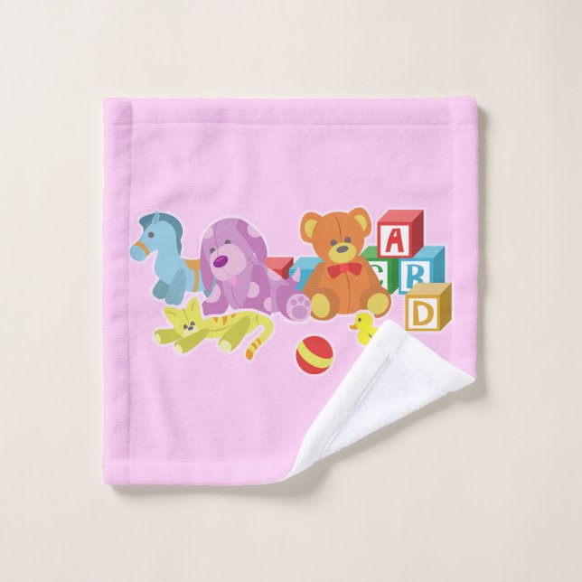 Cute Dolls (Pink) Wash Cloth (Wash Cloth)