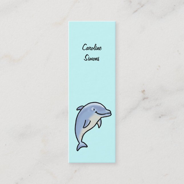 Cute dolphin bookmark mini business card (Front)