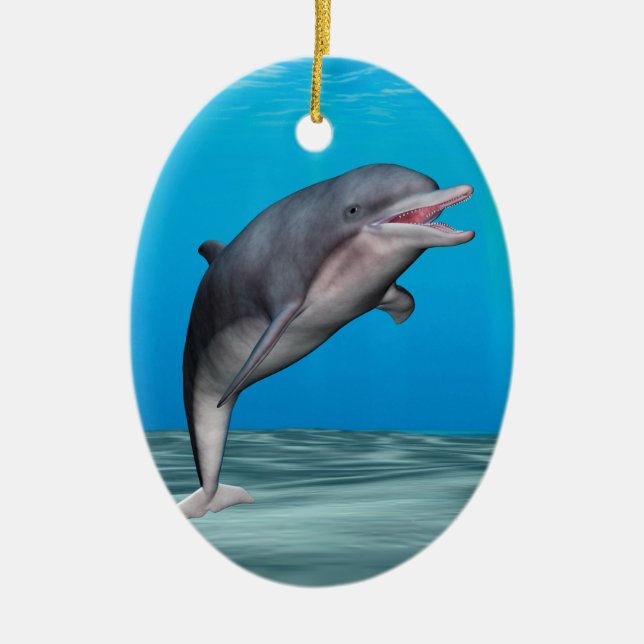 Cute Dolphin Ceramic Ornament (Front)