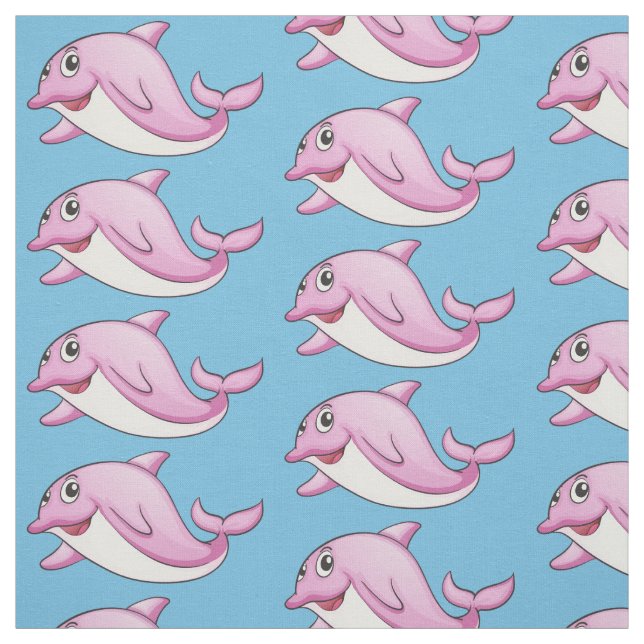 Cute Dolphin custom fabric (Swatch)