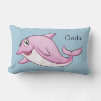 Cute Dolphin custom name throw pillows