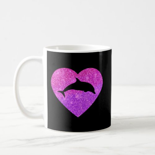 Cute Dolphin Heart Gift For Girls Teens And Women Coffee Mug
