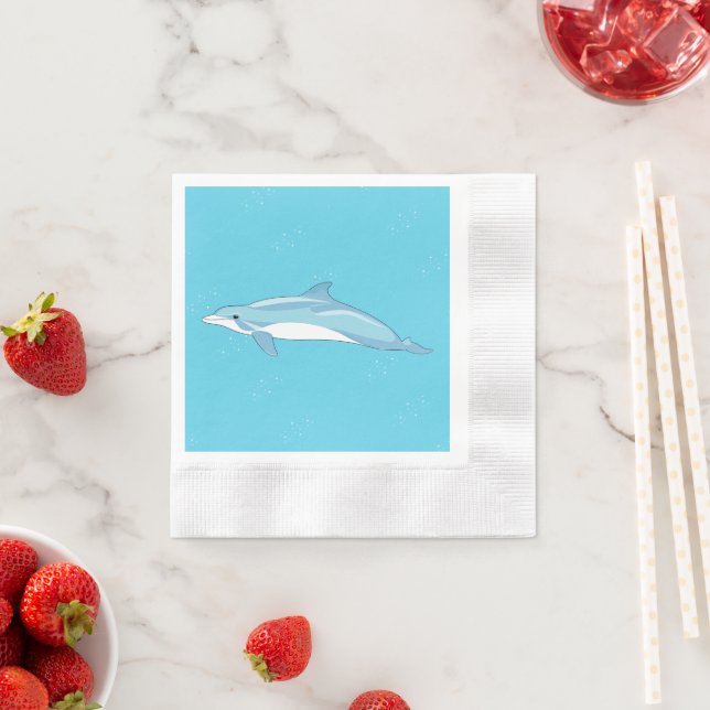 Cute Dolphin Kids Birthday Party Napkins (Insitu)