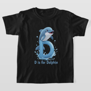 Cute Dolphin Kids T-Shirt D is for Dolphin Alpha