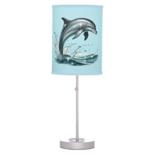 Cute dolphin lovers beach style table lamp