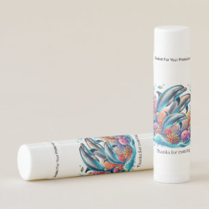 Cute dolphin lovers party lip balm