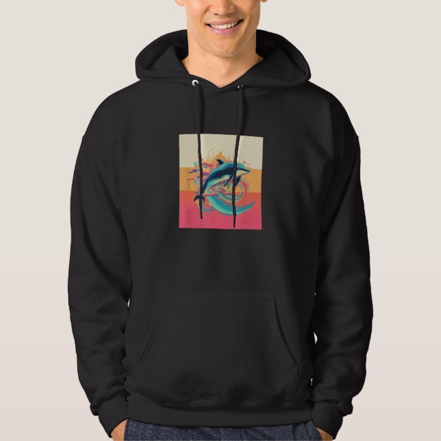 Cute Dolphin Men Women Kids Aquatic Ocean 20 Hoodie (Front)