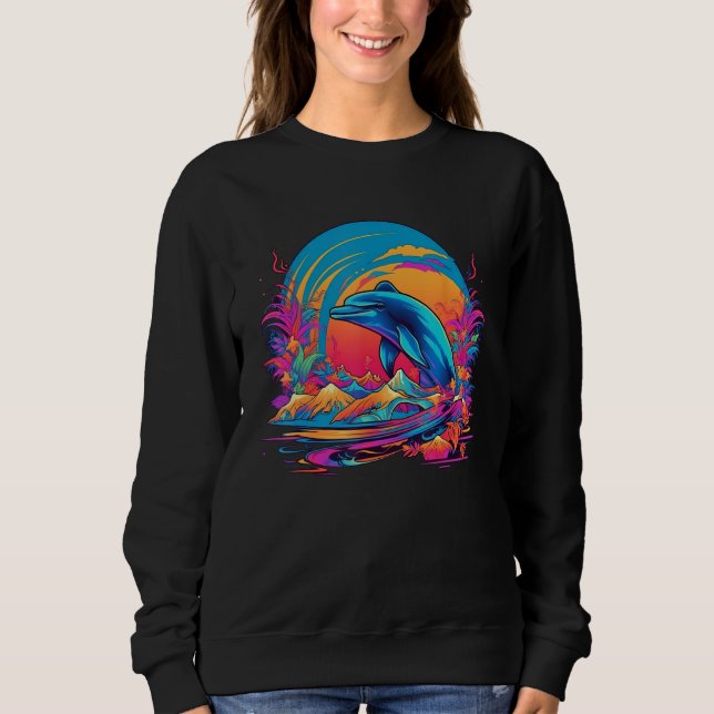 Cute Dolphin Men Women Kids Aquatic Ocean 29 Sweatshirt (Front)
