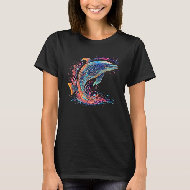Cute Dolphin Men Women Kids Aquatic Ocean 30 T-Shirt (Front)