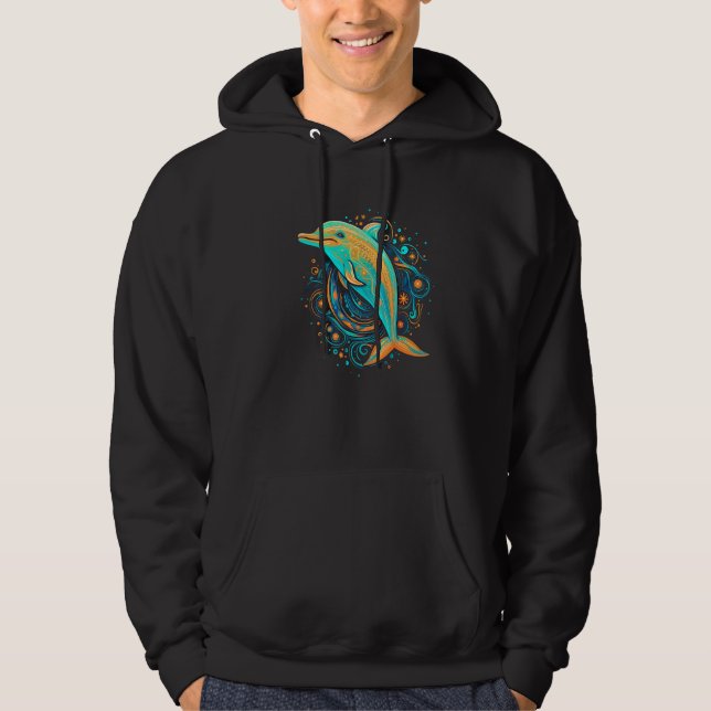 Cute Dolphin Men Women Kids Aquatic Ocean 35 Hoodie (Front)