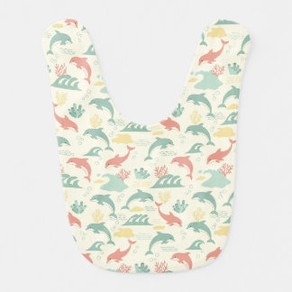 Cute Dolphin Pastel Under the Sea Baby Bib