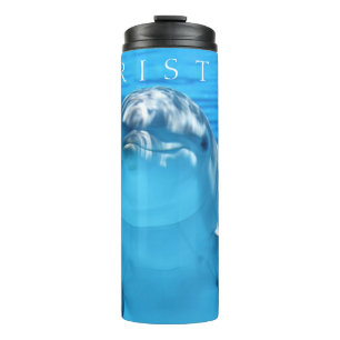 Cute Dolphin Personalize with Name Thermal Tumbler