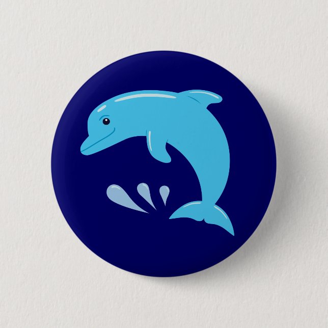 Cute Dolphin Pinback Button (Front)