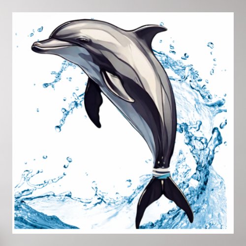 cute dolphin poster