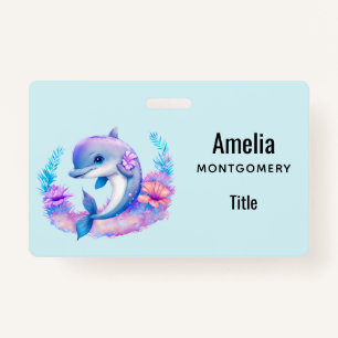 Cute Dolphin Sea Creature Badge