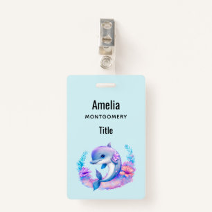 Cute Dolphin Sea Creature Badge