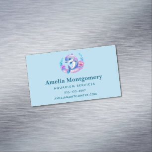 Cute Dolphin Sea Creature Business Card Magnet