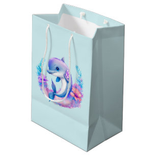 Cute Dolphin Sea Creature Medium Gift Bag