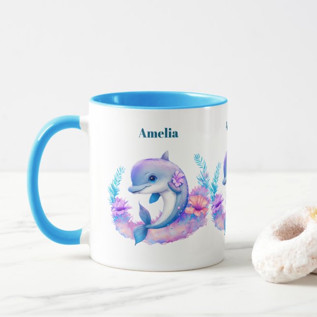 Cute Dolphin Sea Creature Mug (With Donut)