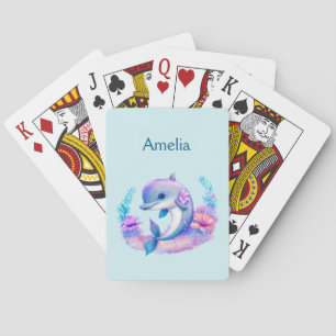 Cute Dolphin Sea Creature Poker Cards