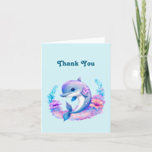 Cute Dolphin Sea Creature Thank You Card