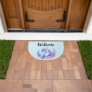 Cute Dolphin Sea Creature Welcome Doormat