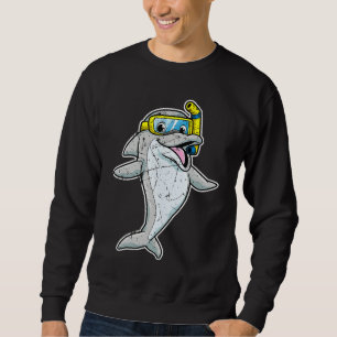 Cute Dolphin Snorkel Whale Sea Animal Cool Men Wom Sweatshirt